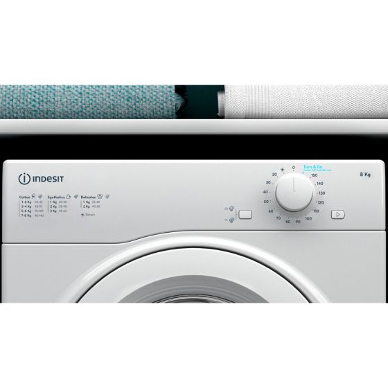 Indesit Tumble Dryer I1D80W, 8KG Vented Dryer