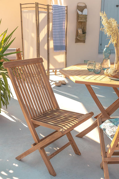 CAMBRIDGE - TEAK WOOD GARDEN TABLE & 4 CHAIRS Foldable