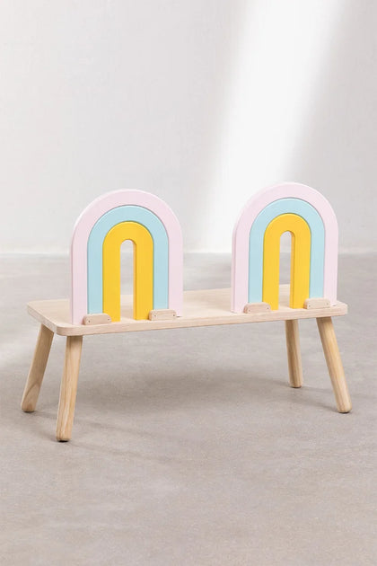 Mini Rainbow Kids Wooden Bench